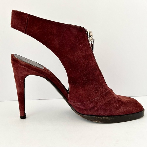 Diane Von Furstenberg Shoes - Diane von Furstenberg DVF Suede Heels Slingback Shoe Glamouratti Burgundy Size 7
